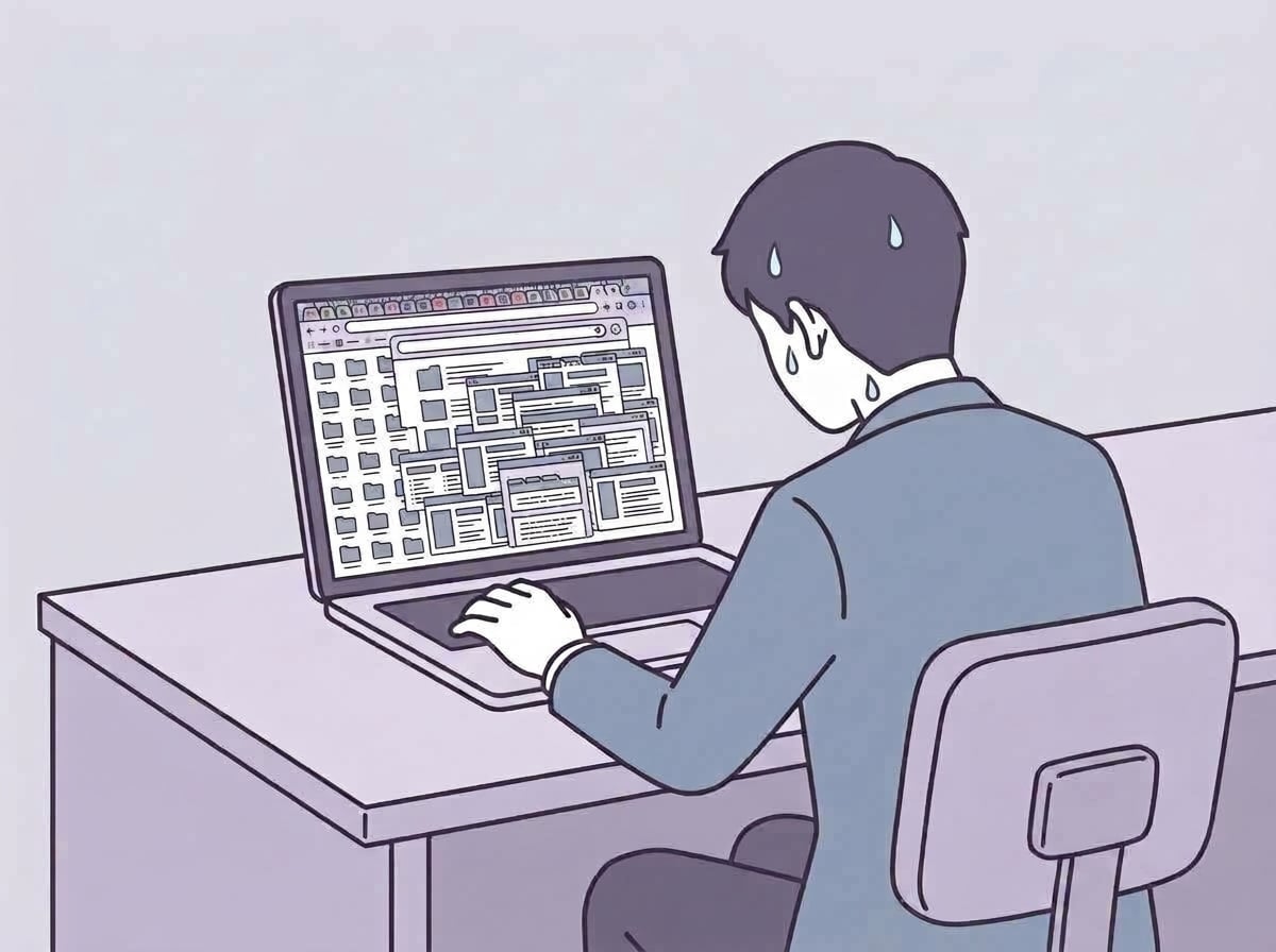 ツールを5つ開いて、ひとつずつ探す。