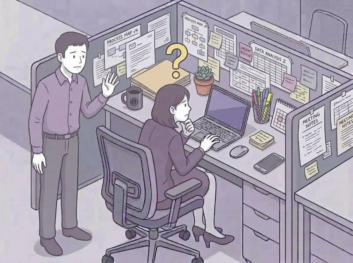 属人化と割り込みに悩む社員