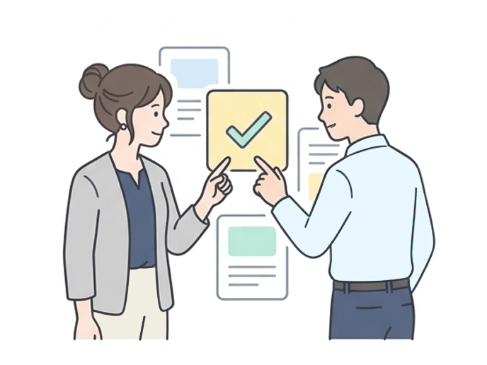 進捗を更新するイラスト