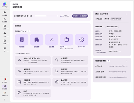 契約管理の画面例
